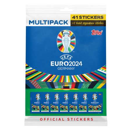 Мультипак topps Чемпионат Европы по футболу EURO 2024 7 пакетиков с наклейками
