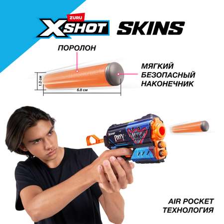 Бластер Zuru XSHOT  Skins Flux Poppy Playtime в ассортименте