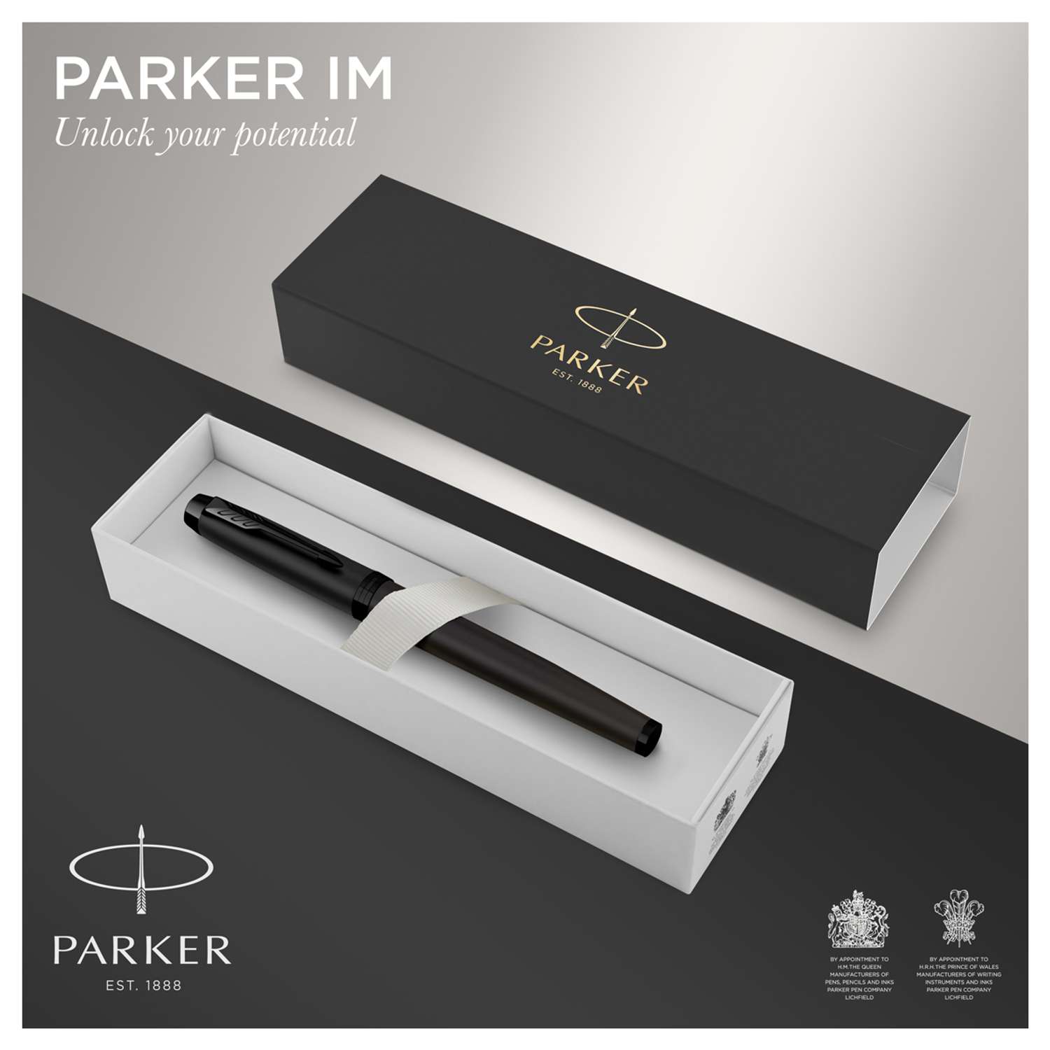 Ручка перьевая PARKER IM Achromatic Black синяя подарочная упаковка - фото 7