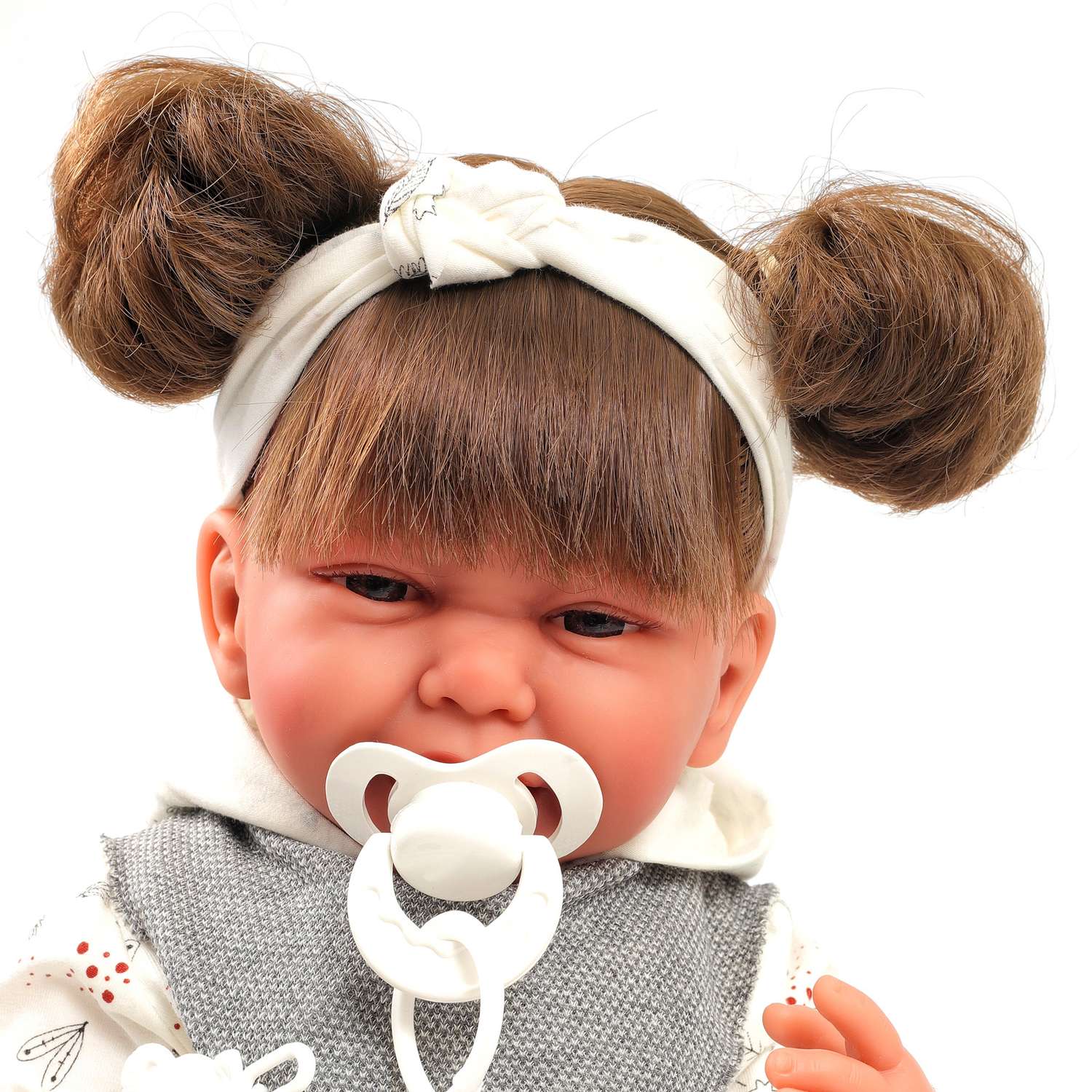 Кукла младенец Antonio Juan Ребека в сером 40 см мягконабивная 3390G - фото 10