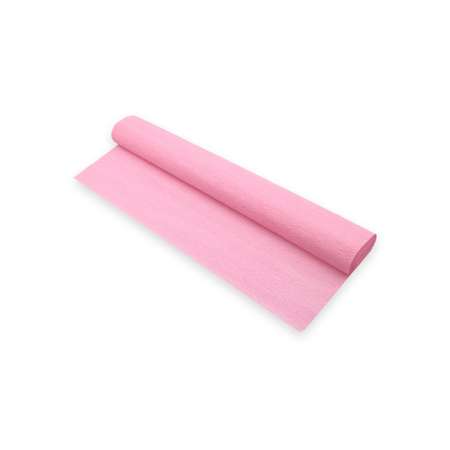 Бумага Айрис гофрированная креповая для творчества 50 см х 2.5 м 140 гр светло-розовая