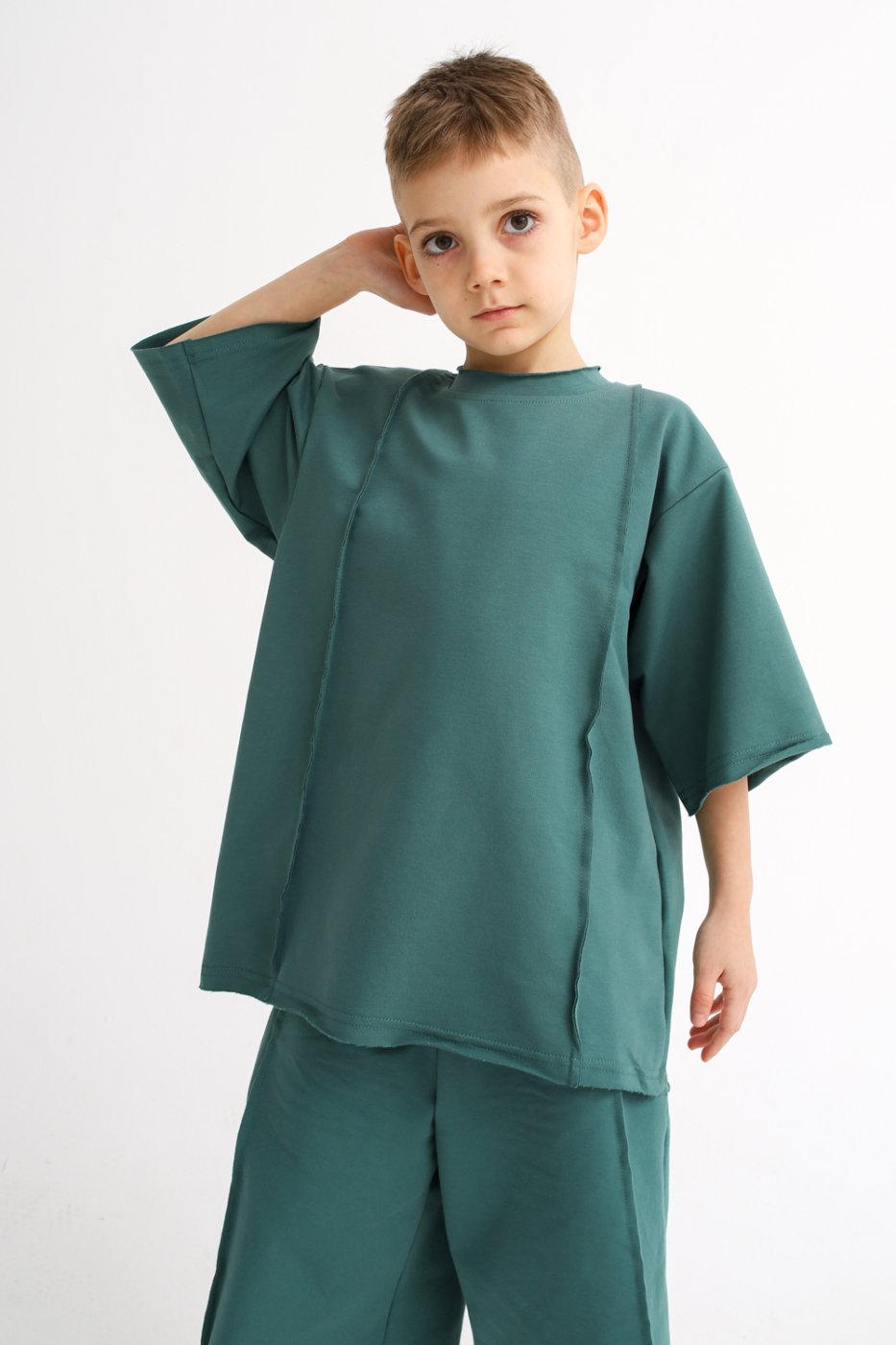 Футболка MINIDINO Т-Д-065 Футболка со швами наружу васаби - фото 1