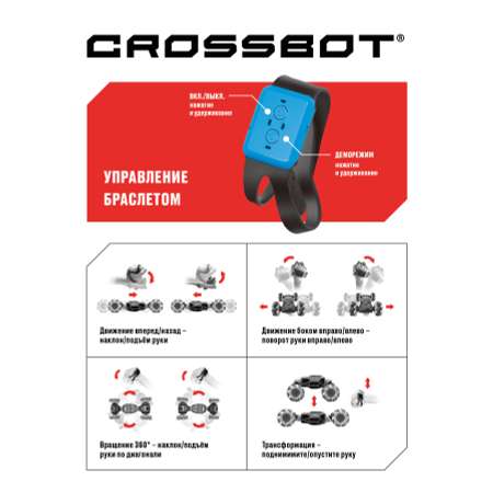 Машина на пульте управления CROSSBOT Перевертыш дрифткар синий