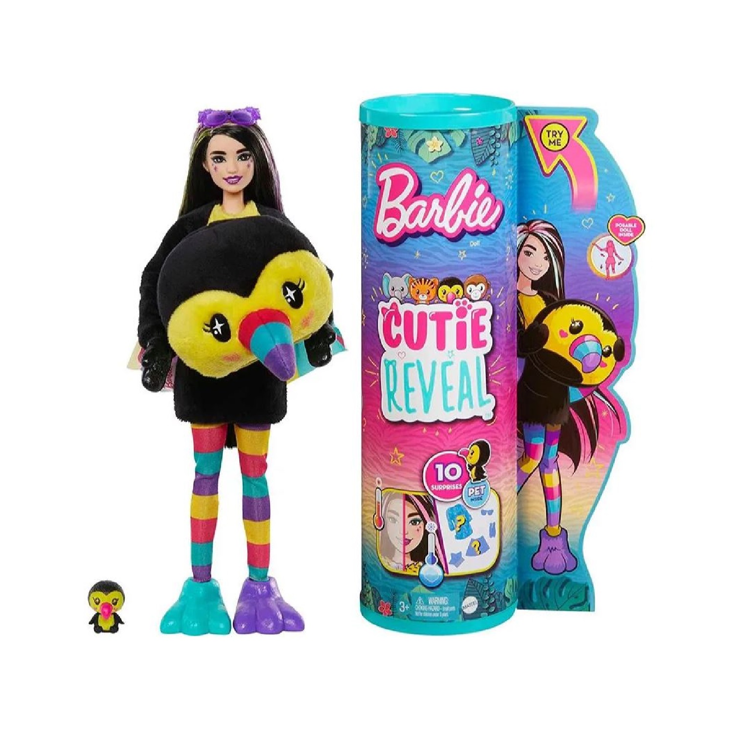 Кукла модельная Barbie Cutie Reveal Тукан HKR00 - фото 1