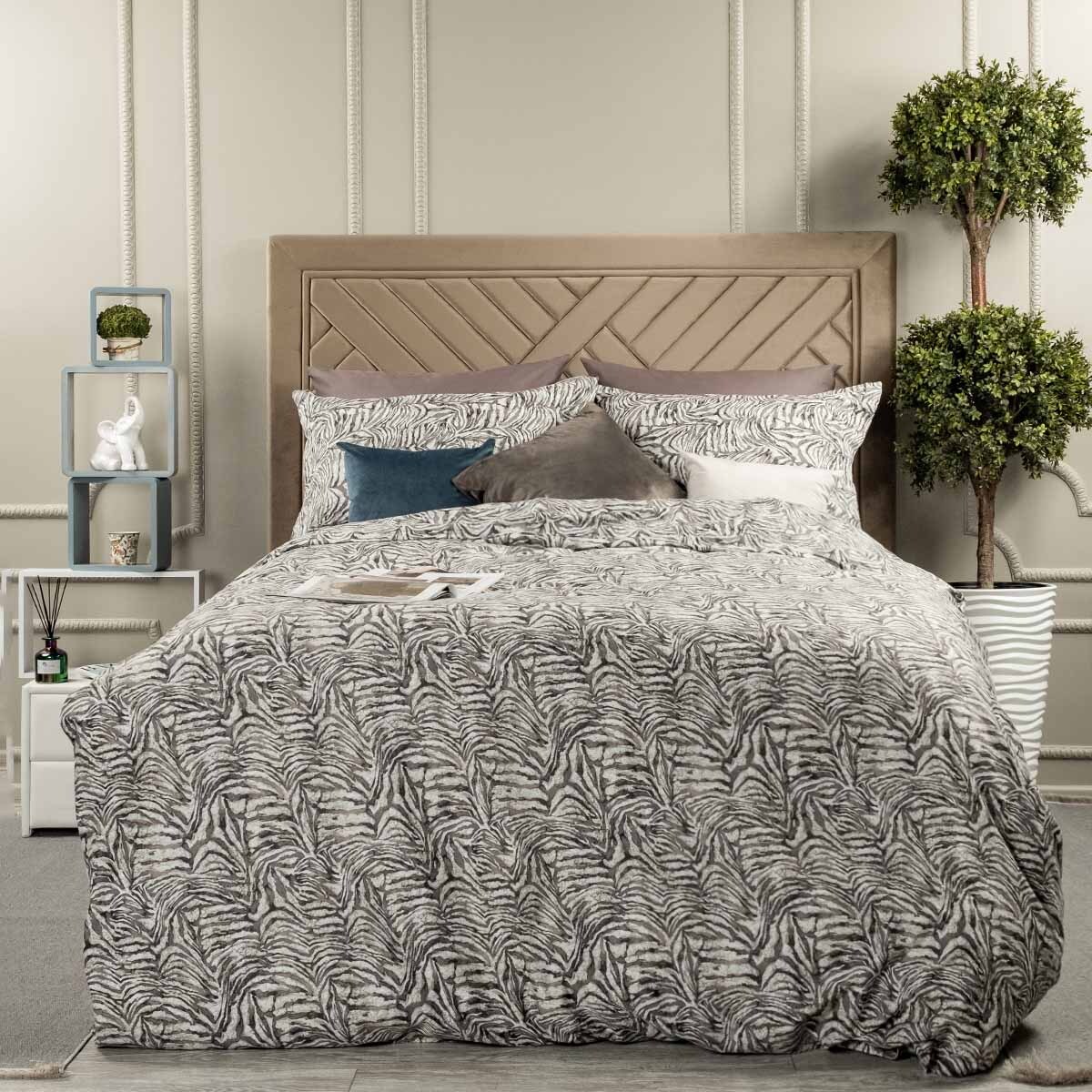 Постельное белье Arya Home Collection Евро 200x220 Alamode Exotic комплект сатин наволочки 4 шт. 50х70 70х70 - фото 1