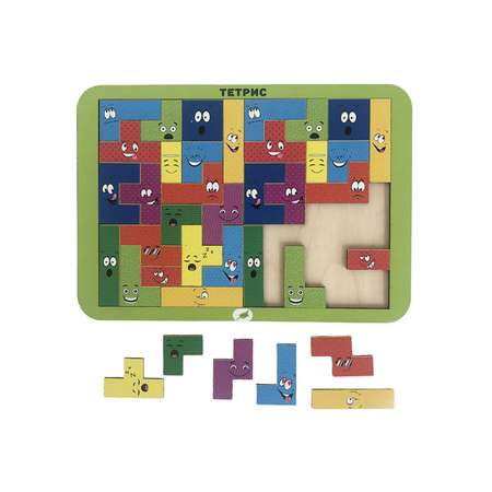 Развивающая игра LivCity тетрис большой «Смайлики» деревянный н00129
