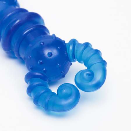 Игрушка Пижон жевательная «Краб» прозрачная TPR 12 см голубая