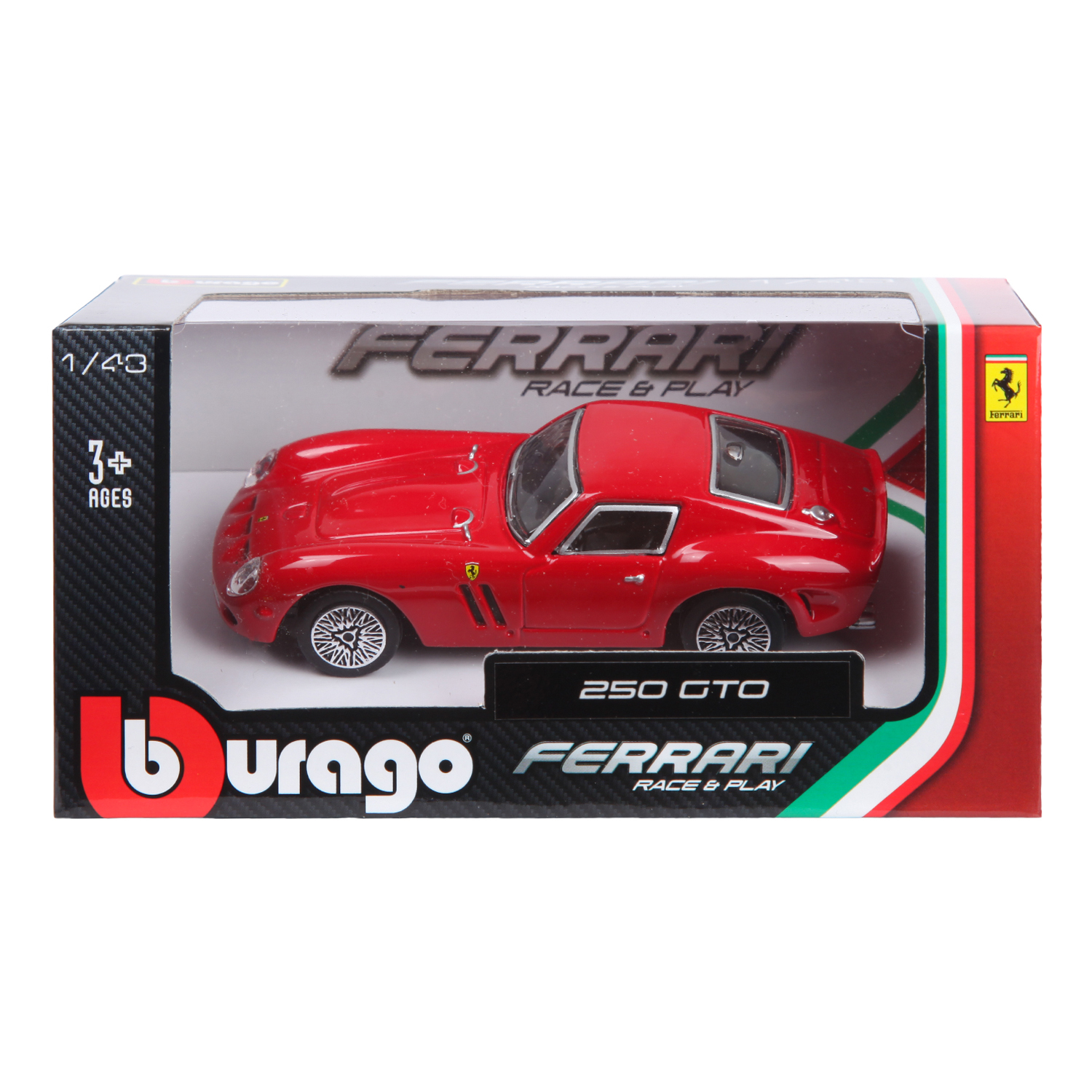 Машина BBurago 1:43 1962 Ferrari 250Gto 18-31129W купить по цене 99 ₽ в  интернет-магазине Детский мир