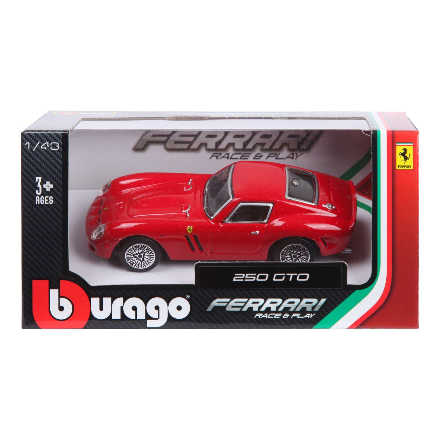 Машина BBurago 1:43 1962 Ferrari 250Gto 18-31129W 18-31129W - фото 2