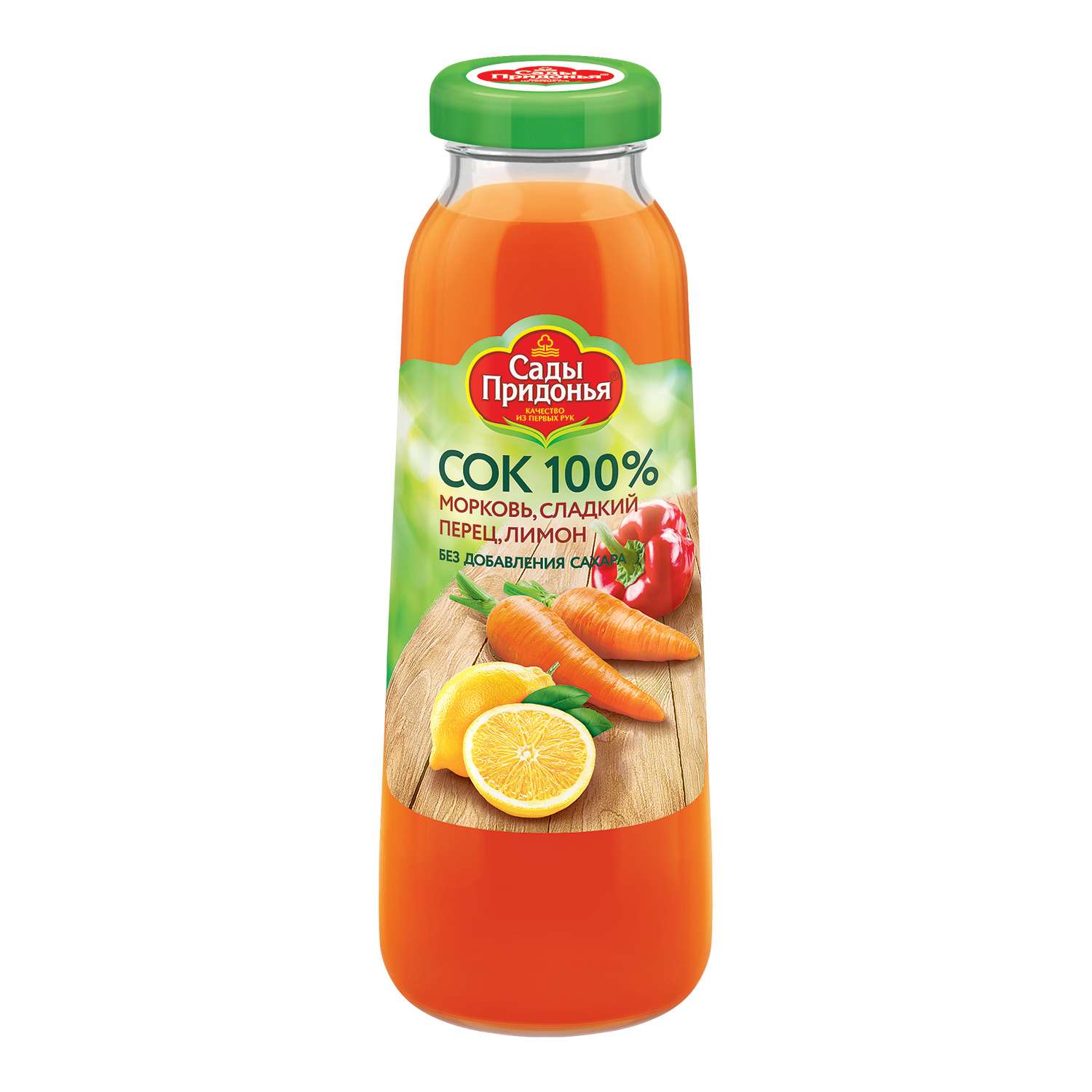 Сок Сады Придонья морковь-перец-лимон восстановленный 0.3л с 3лет - фото 1