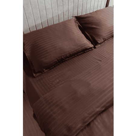 Комплект постельного белья LELIT 2-х спальный 100% страйп-сатин 145гр/м2 шоколадный