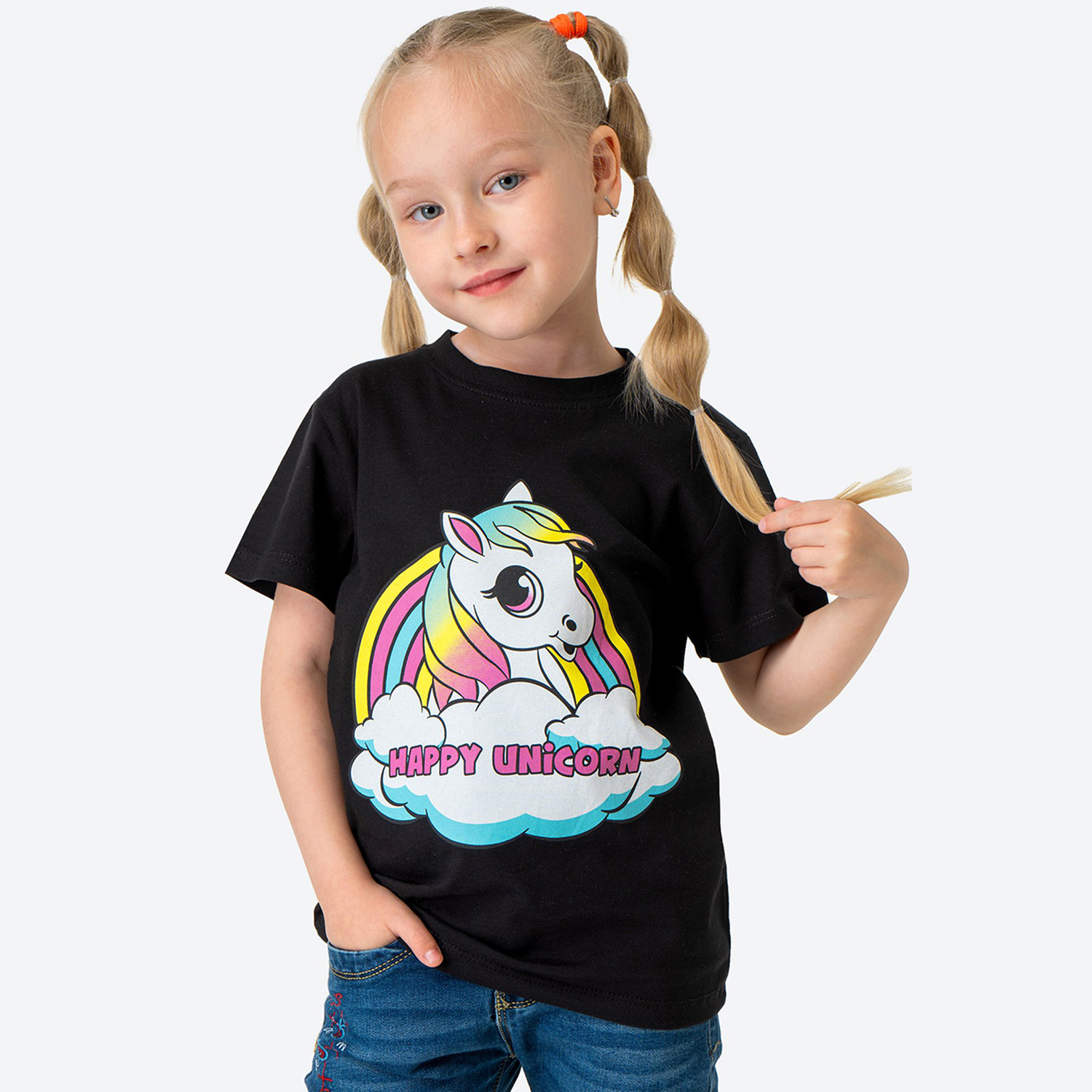 Футболка BONITO KIDS BK0002Dчерный.unicorn - фото 1