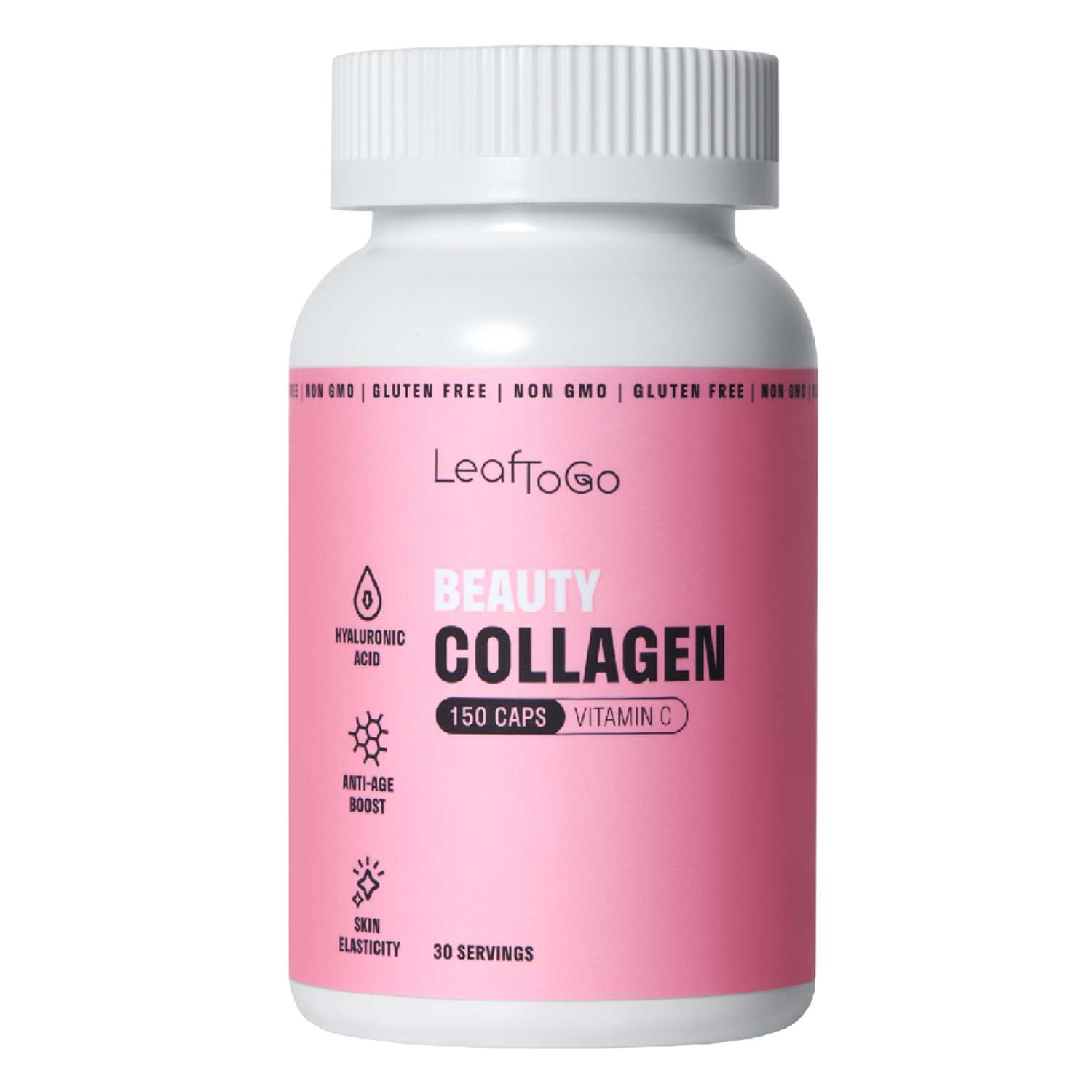 Коллаген пептидный+Витамин С LeafToGo +гиалуроновая кислота150 капсул - фото 1