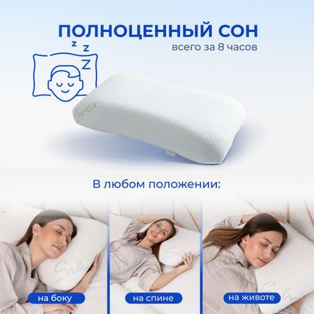 Анатомическая подушка Asvetida Silver 50*70 c эффектом памяти Memory Foam