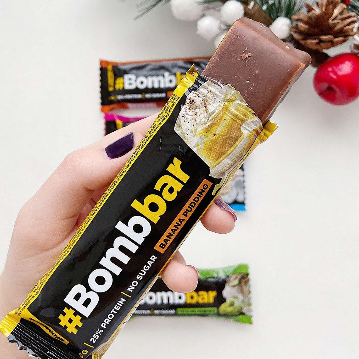 Батончик Bombbar протеиновый Банановый пудинг в шоколаде 40г - фото 6