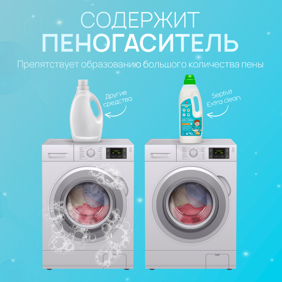 Гель для стирки детского белья SEPTIVIT Premium EXTRA CLEAN 5л - фото 8