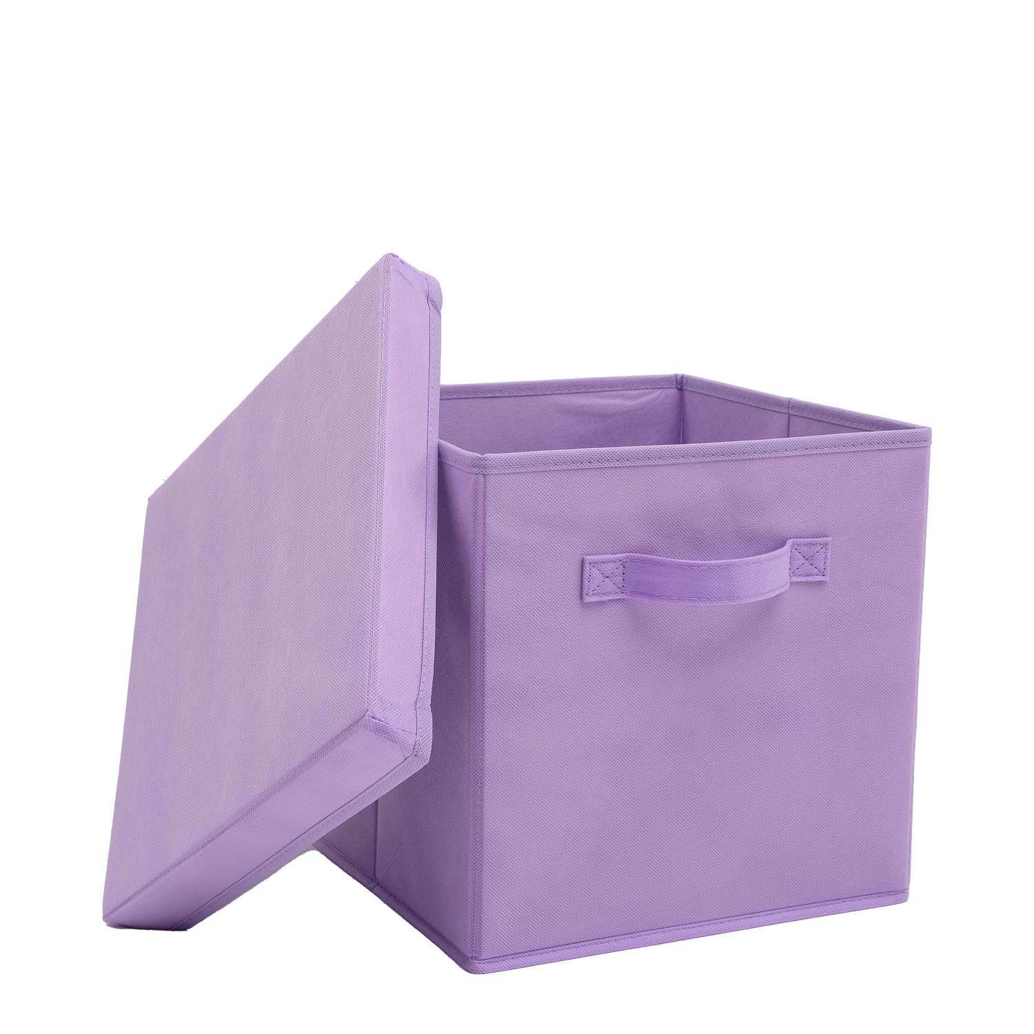 Набор складных коробок Home One для хранения 30 на 30 на 30см 2шт крышка в комплекте фиолетовый - фото 2