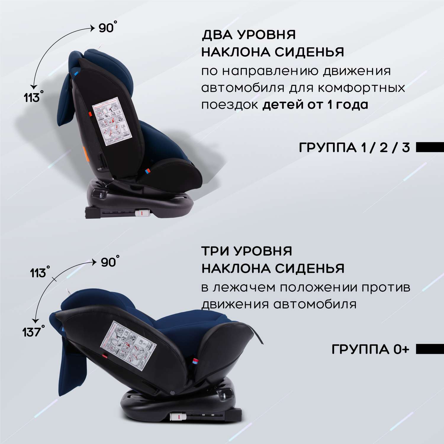 Автокресло детское Brilliant AmaroBaby ISOFIX класс D группа 0+/1/2/3 синий - фото 6