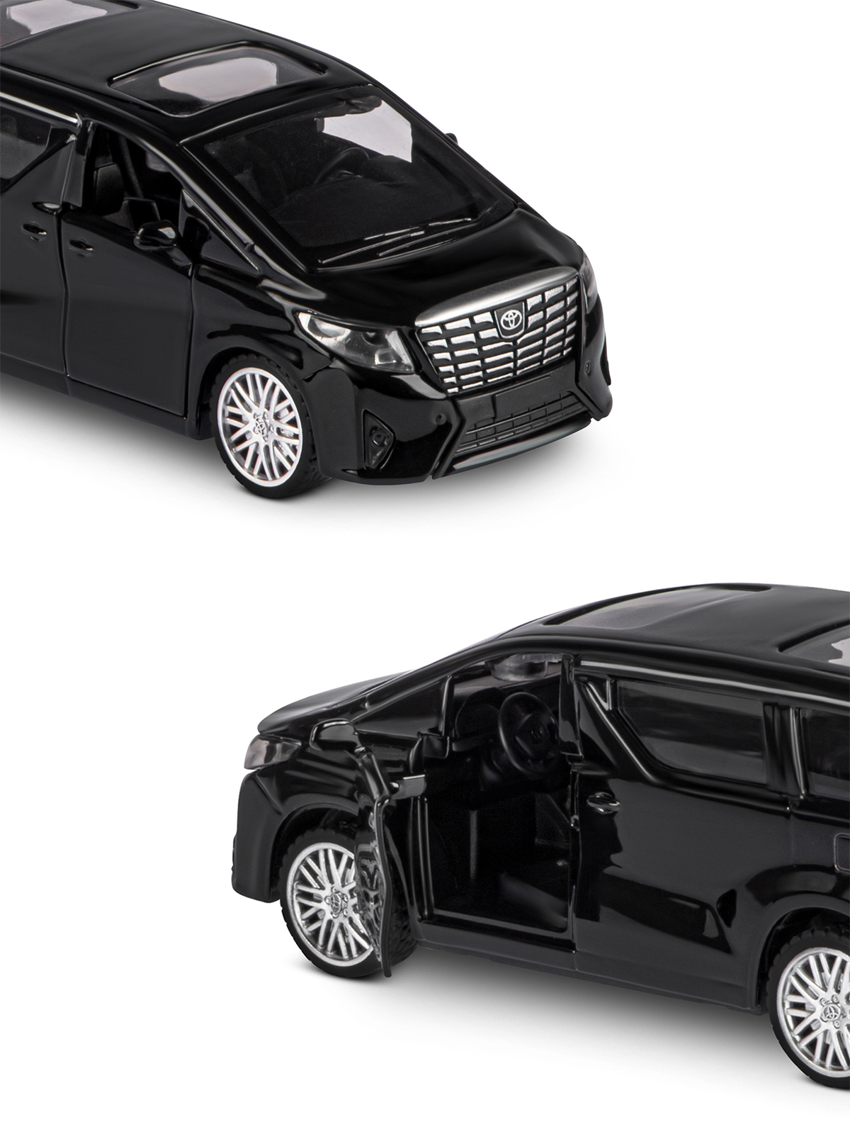 Автомобиль АВТОпанорама Toyota Alphard 1:43 черный JB1251594 - фото 7