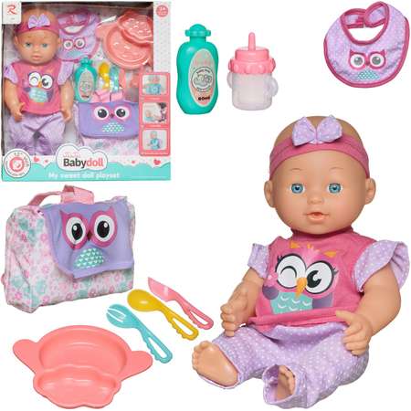 Игровой набор Junfa Пупс My Sweet Love playset 35 см c сумочкой Совенок и игровыми предметами