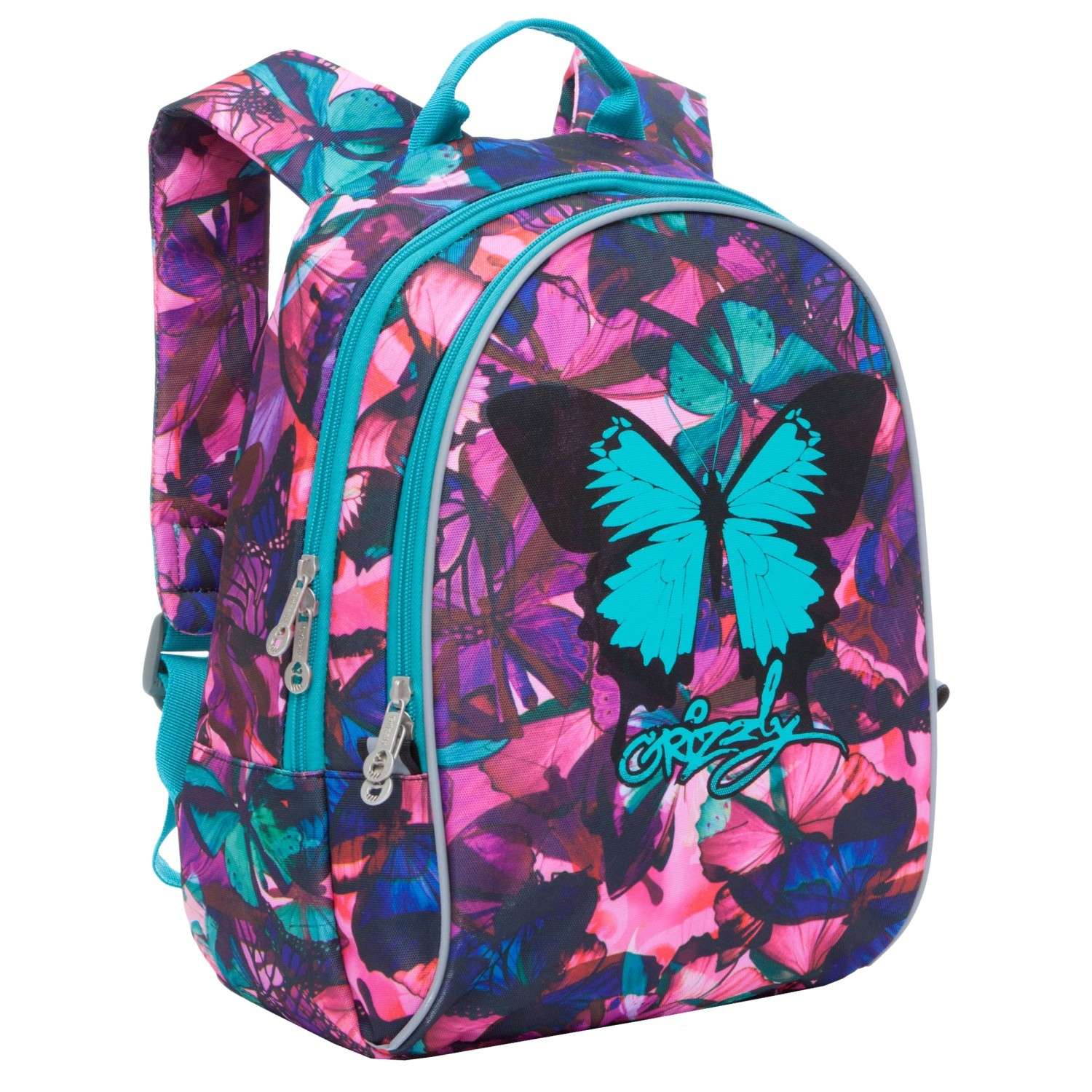 Рюкзак для девочки Grizzly Бабочки Фуксия - фото 2