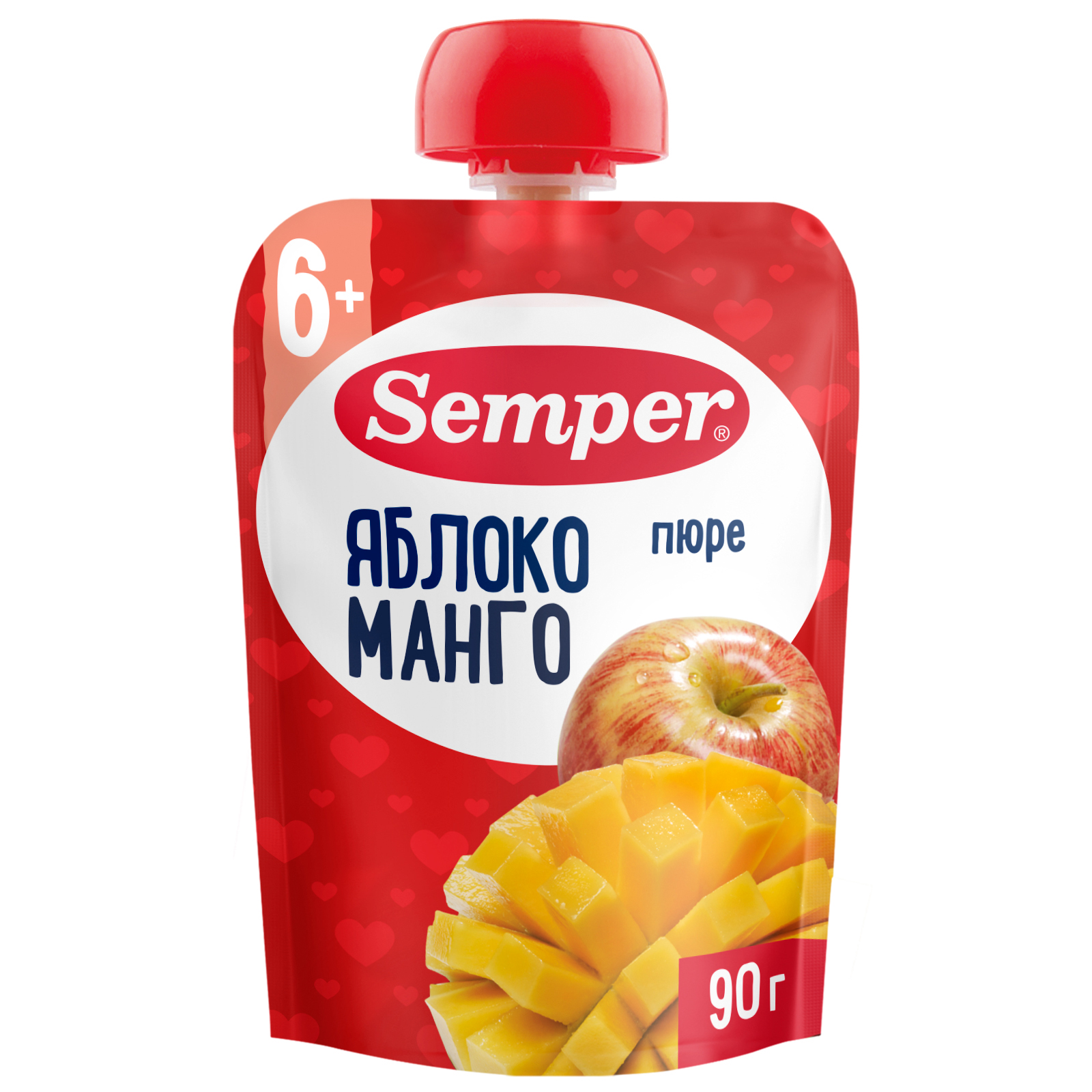 Пюре Semper яблоко-манго пауч 90г с 6месяцев - фото 1