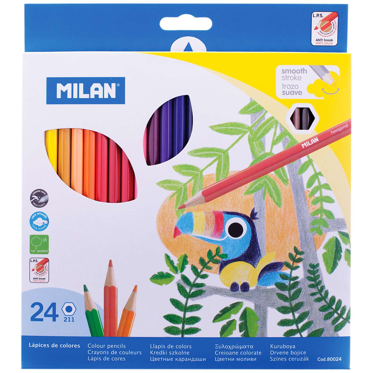 Цветные карандаши MILAN 211 24 цвета - фото 1
