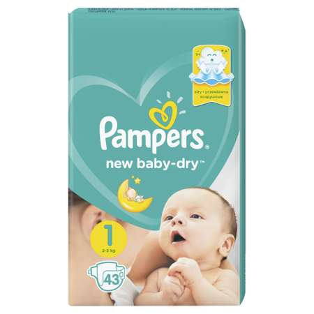 Подгузники Pampers New Baby-Dry 1 2-5кг 43шт