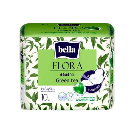 Гигиенические прокладки BELLA Flora Green tea с экстрактом зеленого чая 10 шт