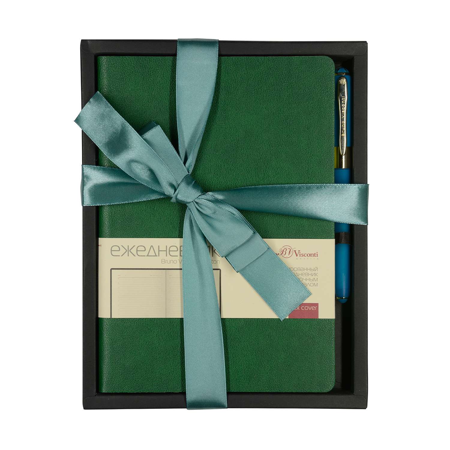 Набор подарочный Bruno Visconti Boston зеленый А5 145х210 мм ежедневник и ручка - фото 1
