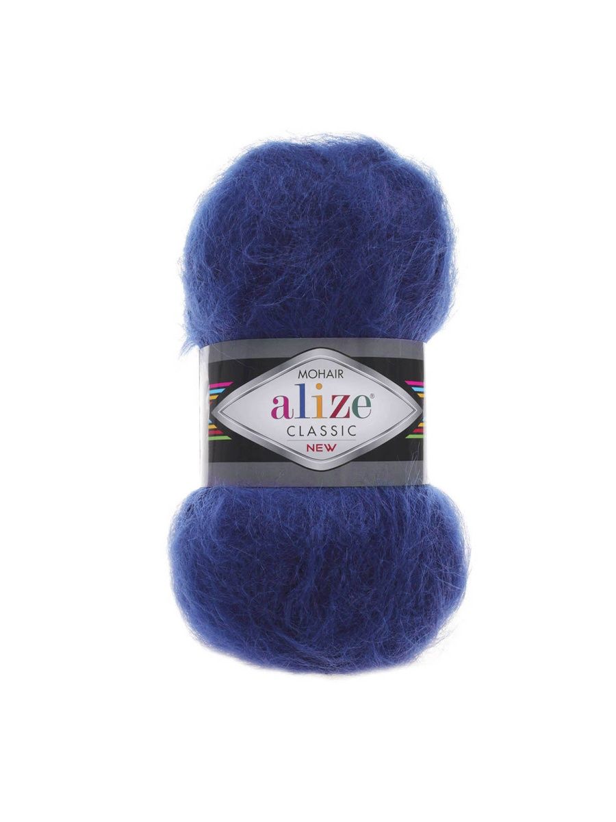 Пряжа Alize полушерстяная Mohair classic new 100 гр 200 м 5 мотков 409 индиго - фото 6