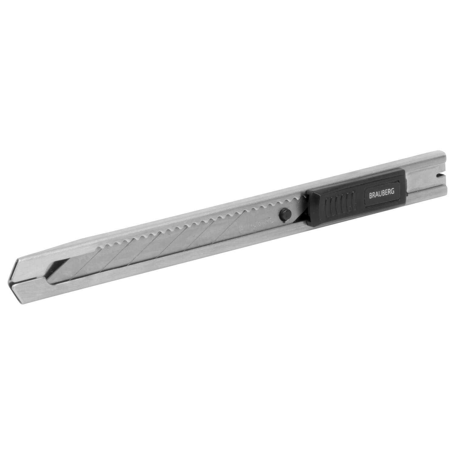 Нож канцелярский Brauberg строительный для резки бумаги металлический 9 мм с автофиксатором - фото 12