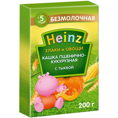 Каша Heinz безмолочная пшенично-кукурузная с тыквой 200г с 5месяцев