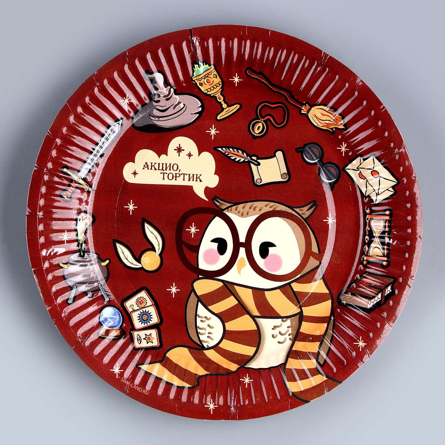Набор бумажной посуды Страна карнавалия «Совушка» 6 тарелок 6 стаканов 6 колпаков - фото 4