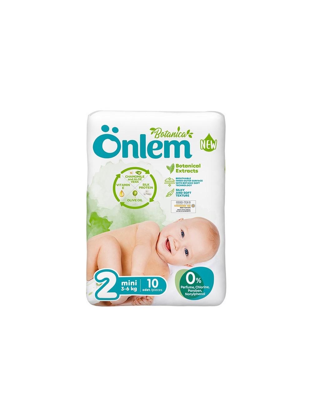 Детские подгузники Onlem Ботаника мини 3-6kg mini 10 штук - фото 1