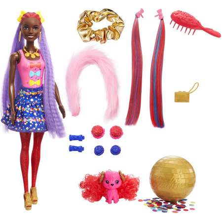 Набор Barbie Кукла из серии Блеск Сменные прически в непрозрачной упаковке (Сюрприз) HBG40