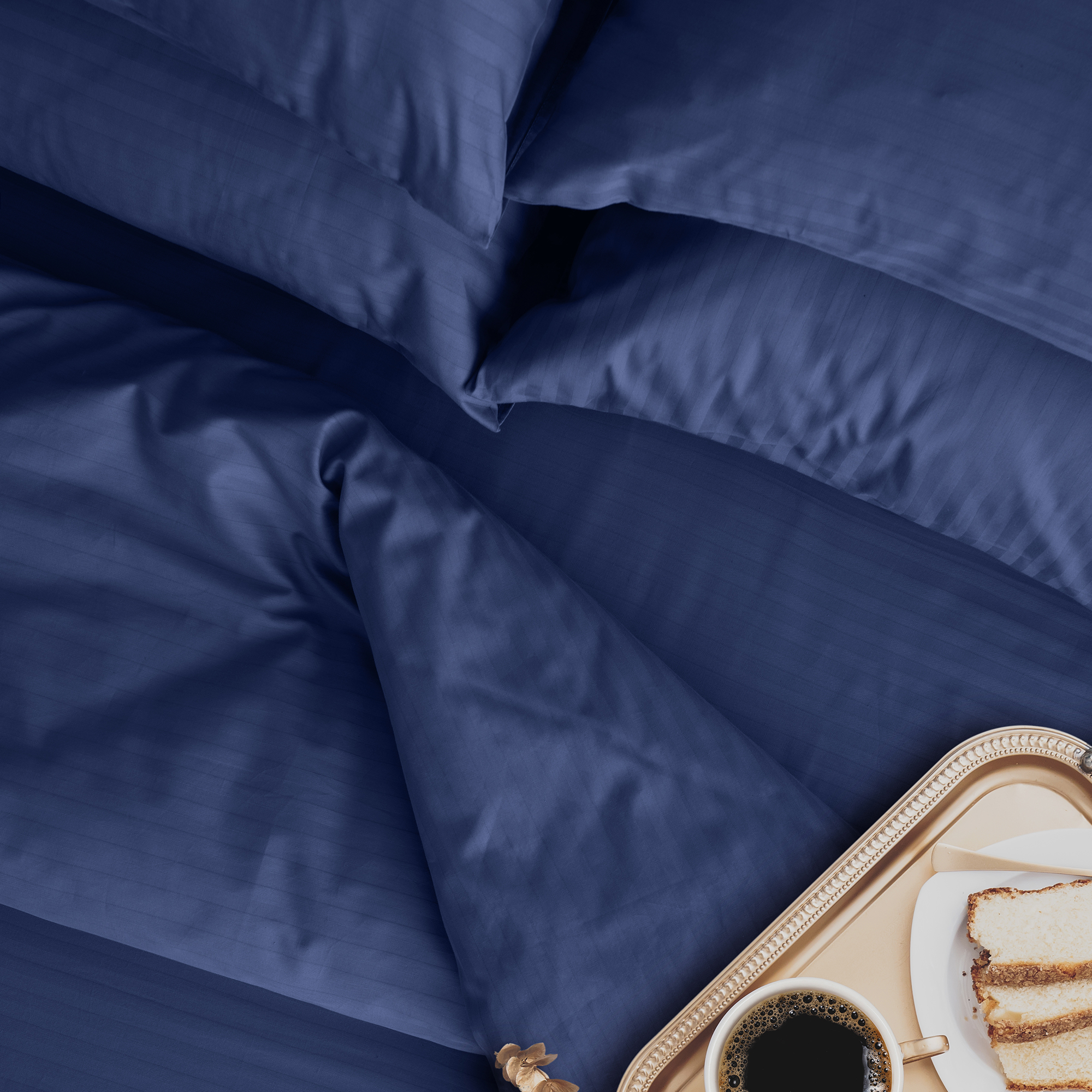 Простыня на резинке LOVEME Indigo 140х200 см страйп-сатин 100% хлопок - фото 10