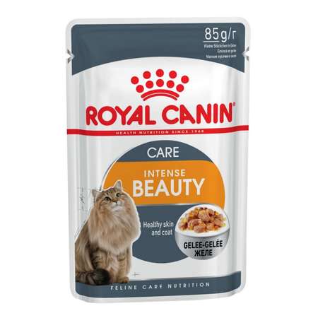 Корм влажный для кошек ROYAL CANIN Intense beauty 85г желе для поддержания красоты шерсти пауч 77849