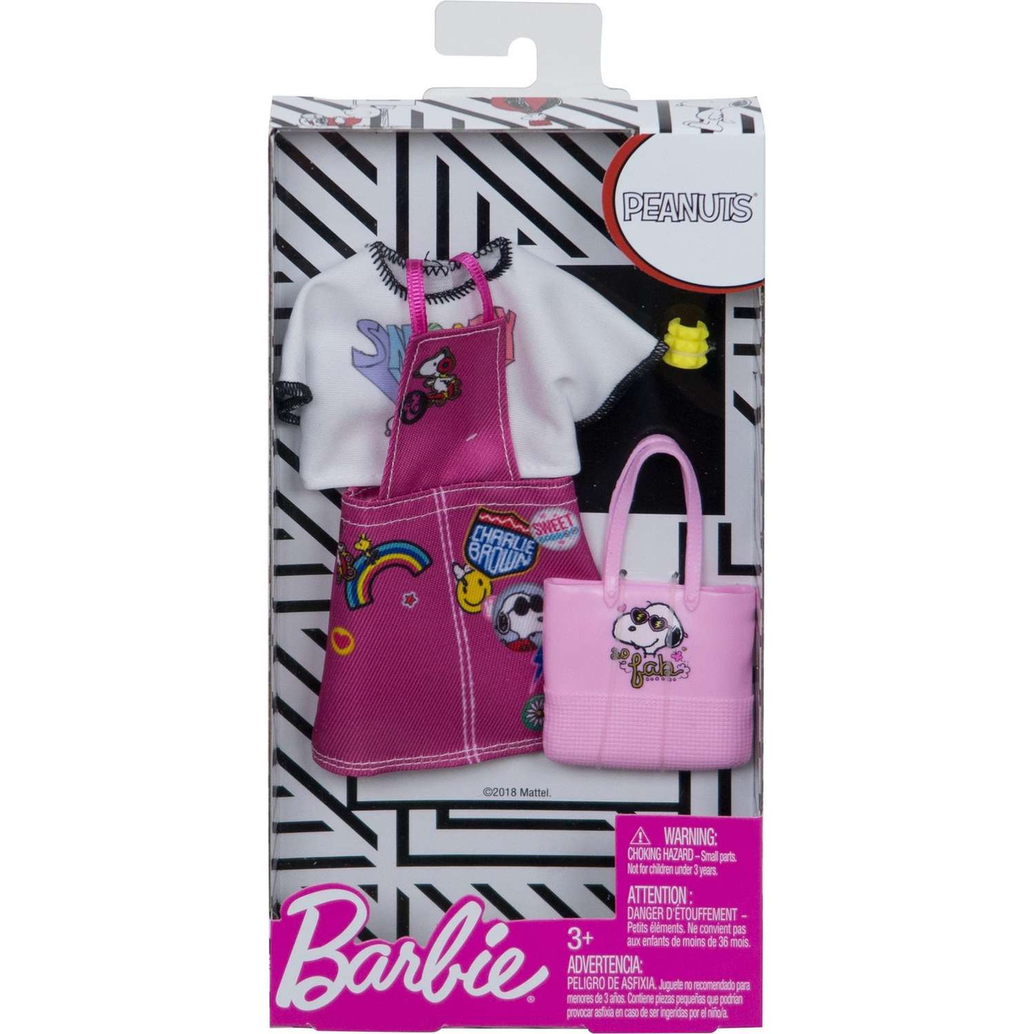 Одежда Barbie Универсальный полный наряд коллаборации Снупи Розовое платье FPW45 FKR66 - фото 2