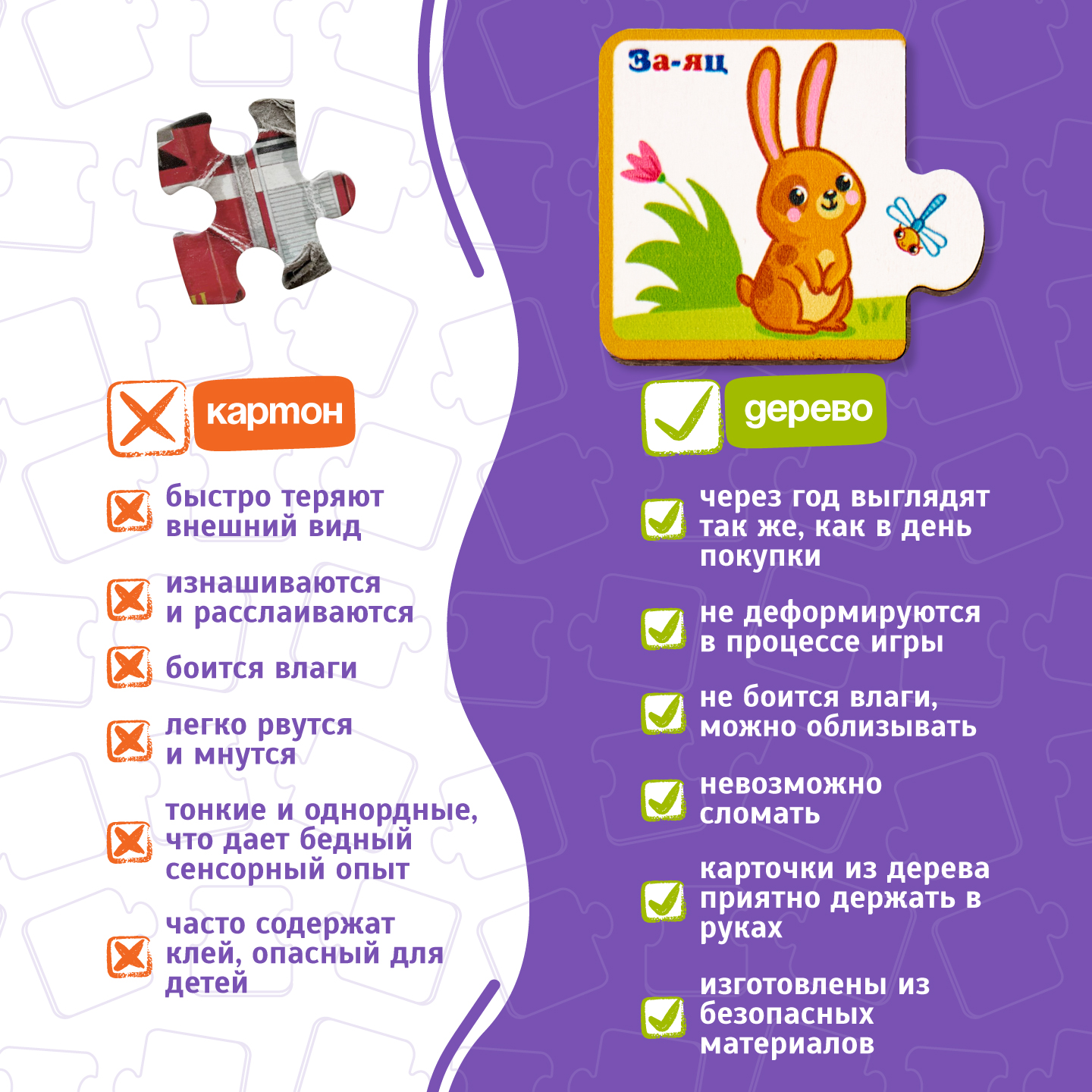 Пазл Evotoys Чей малыш - Дикие зверята деревянный - фото 12