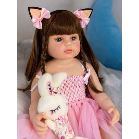 Кукла Реборн Soul Sister виниловая с комплектом одежды и пустышкой пупс для девочек 53 см