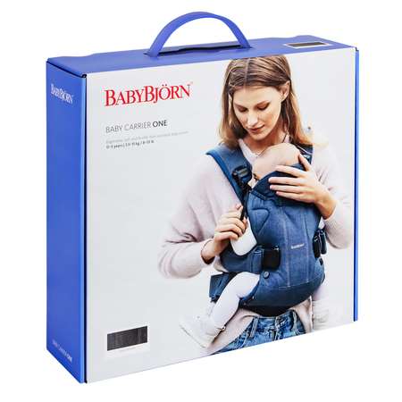Рюкзак для переноски детей BabyBjorn One с нагрудником Cиний-Белый
