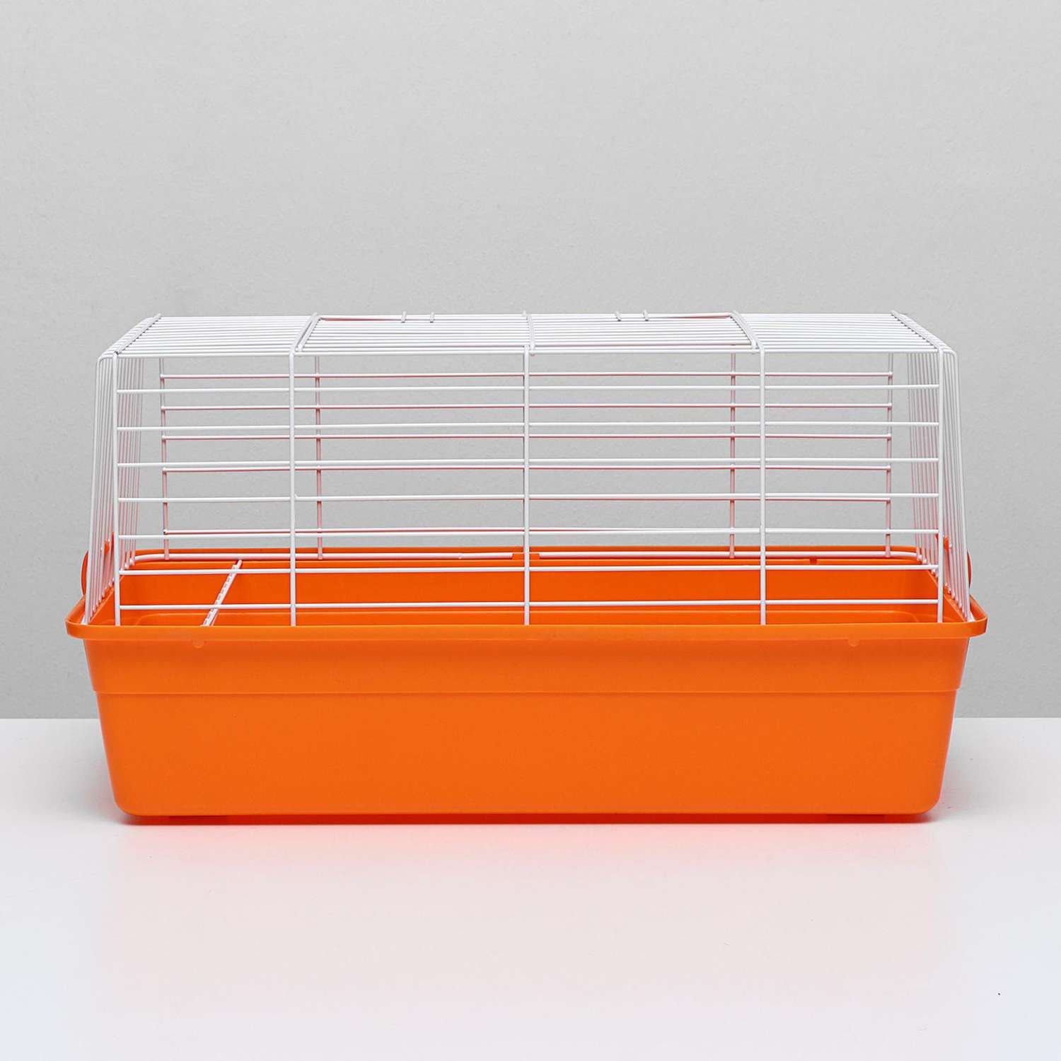 Клетка Пижон для кроликов с сенником 60х36х32 см оранжевая - фото 3