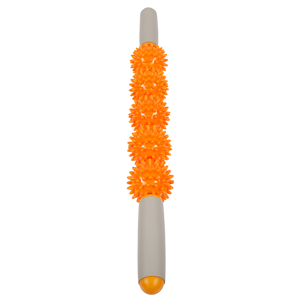 Массажёр ручной механический STRONG BODY МФР 5 массажных мячей на палке оранжевый - фото 4