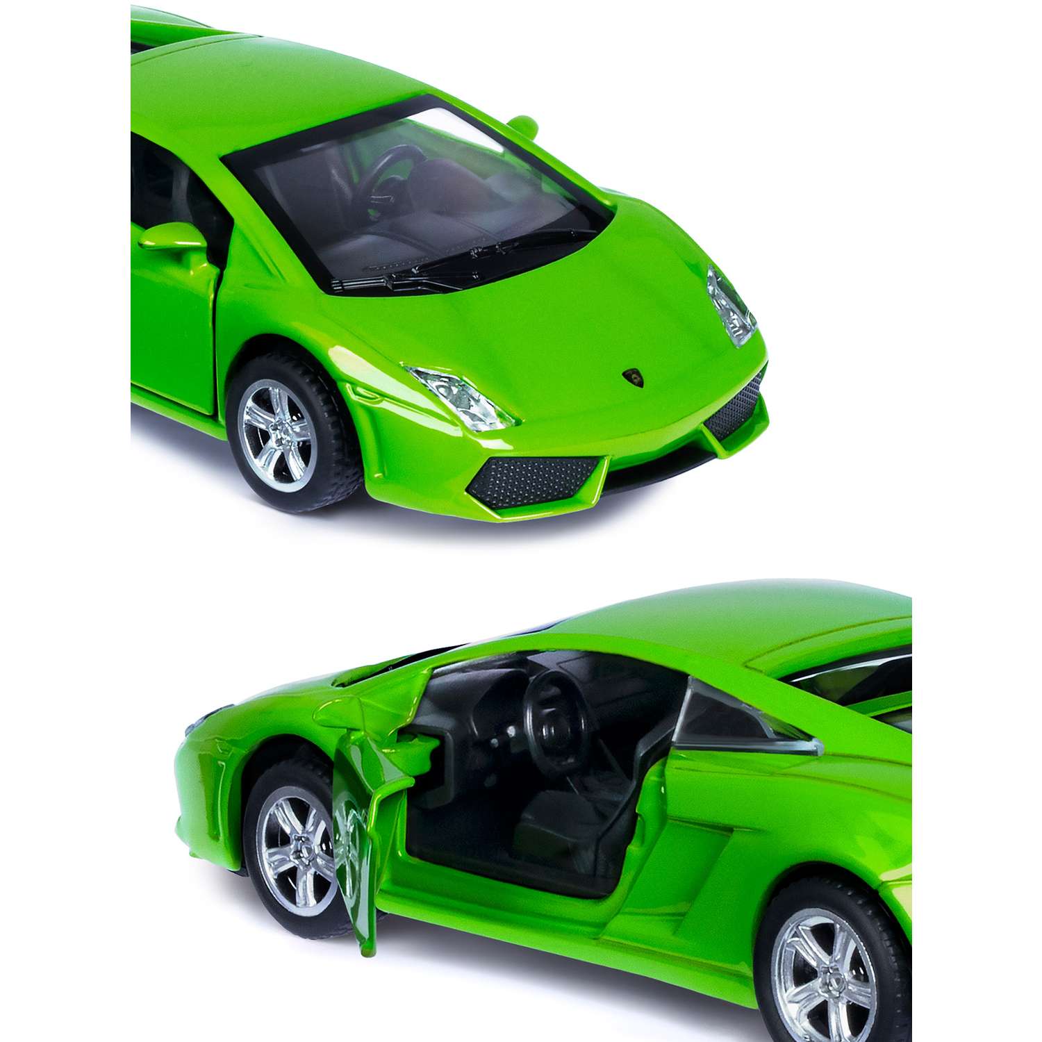 Машинка металлическая АВТОпанорама игрушка детская Lamborghini Gallardo LP560-4 1:43 зеленый JB1200136 - фото 7