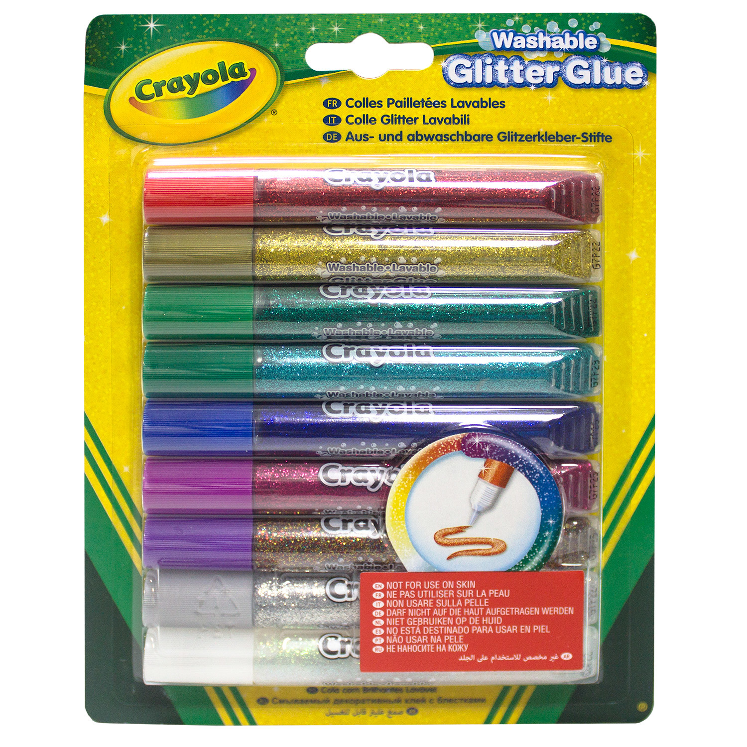 Клей с блестками Crayola 9 цветов - фото 1