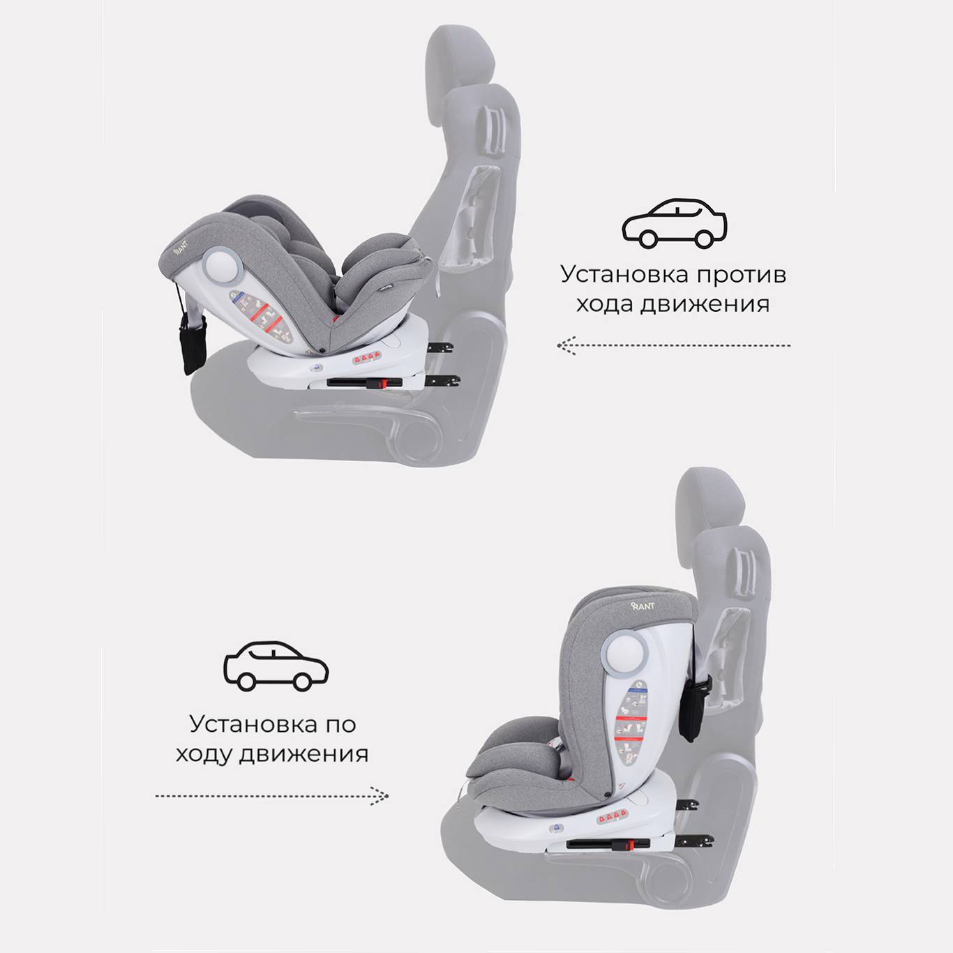 Автокресло Rant LB619 DRIVE isofix Active Line Grey группа 0-1-2-3. 0-36 кг - фото 7