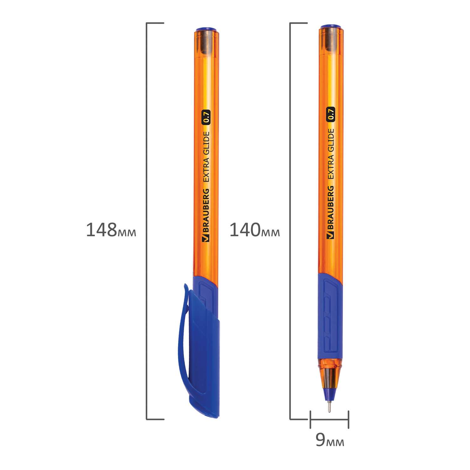 Ручка шариковая Brauberg масляная Extra Glide GT Tone Orange 12шт синяя - фото 4