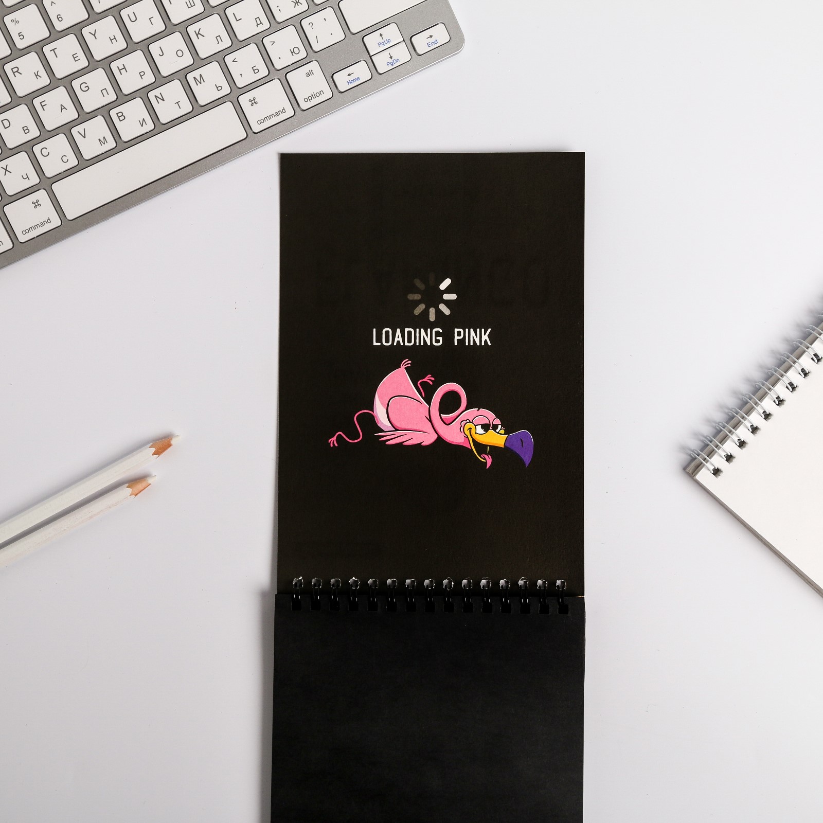 Скетчбук ArtFox с черными листами «Flamingo» А5 40 л - фото 6