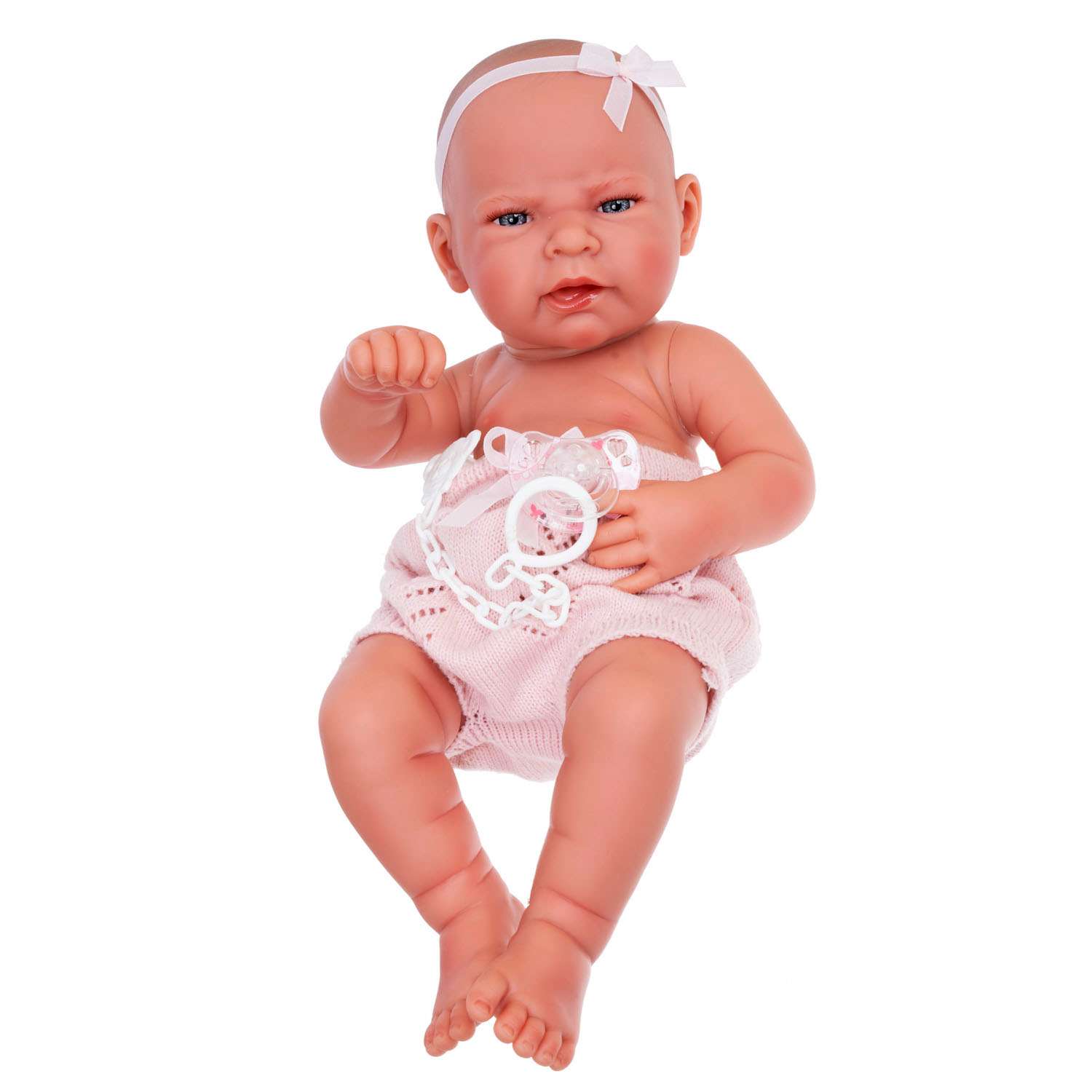 Кукла-пупс Antonio Juan Реборн Соня в розовом 42 см виниловая 5082 - фото 7